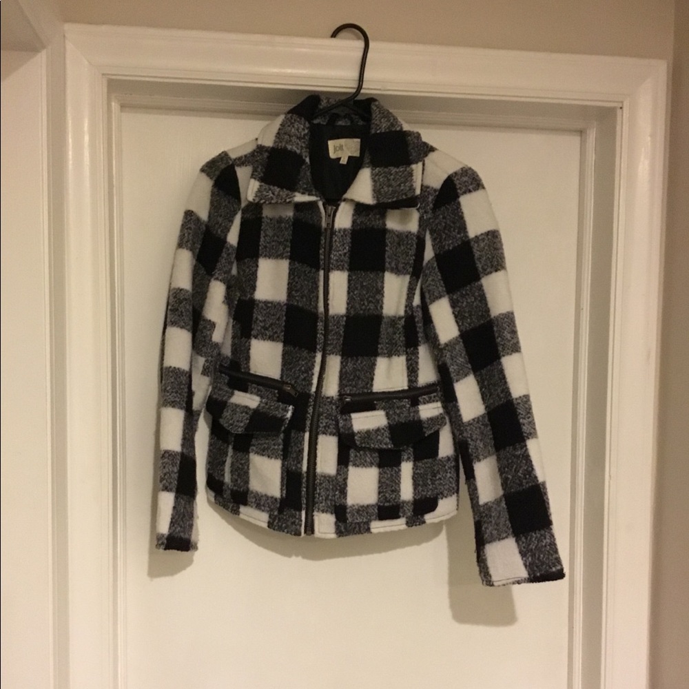 Black and white paid jacket